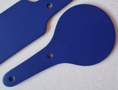 Leather Key Fob Blanks - Round Shape - Various Colours - Qty Options (Royal Blue, 25)